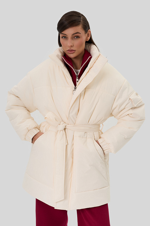 Куртка парка свободного кроя с капюшоном