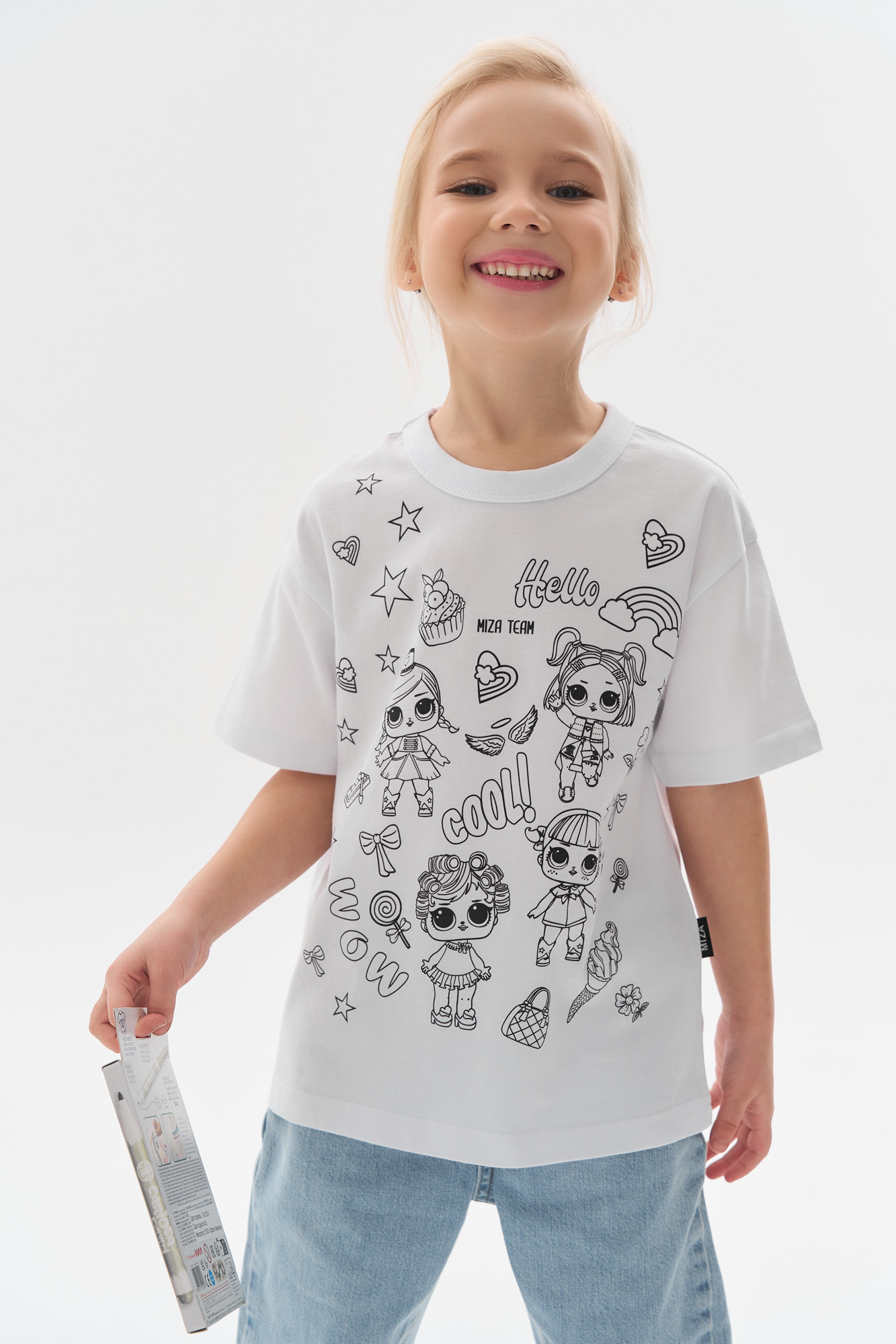 Футболка-раскраска (104 белый)