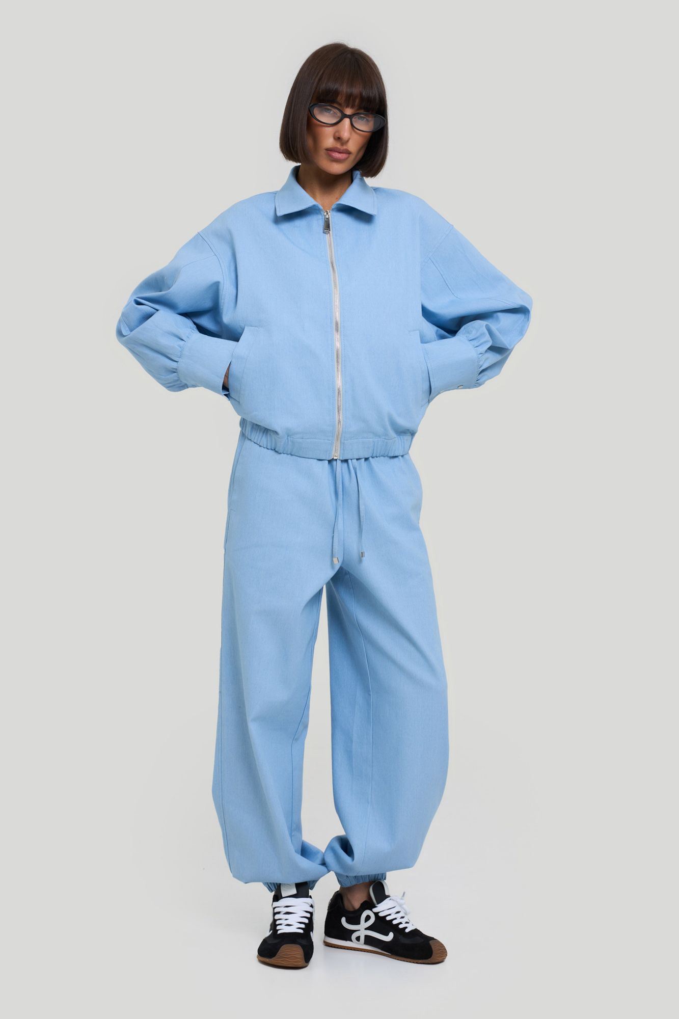 Костюм из тонкой джинсы (S/M голубой)