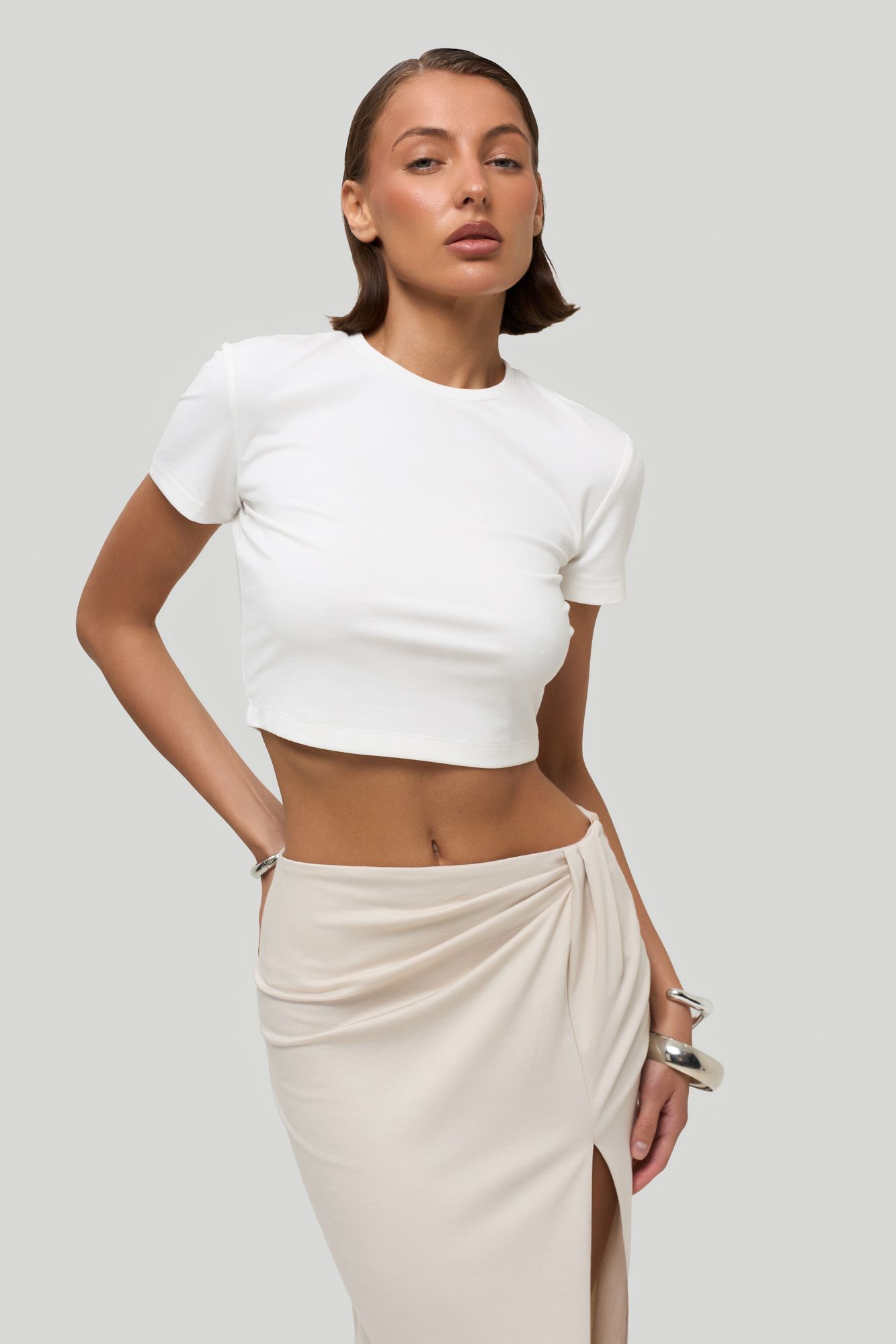 Укороченная футболка slim